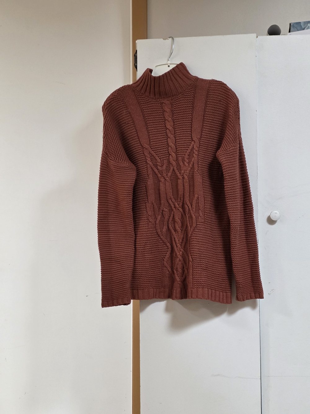 Charlotte Russe Rust Cable Turtleneck Sweater
